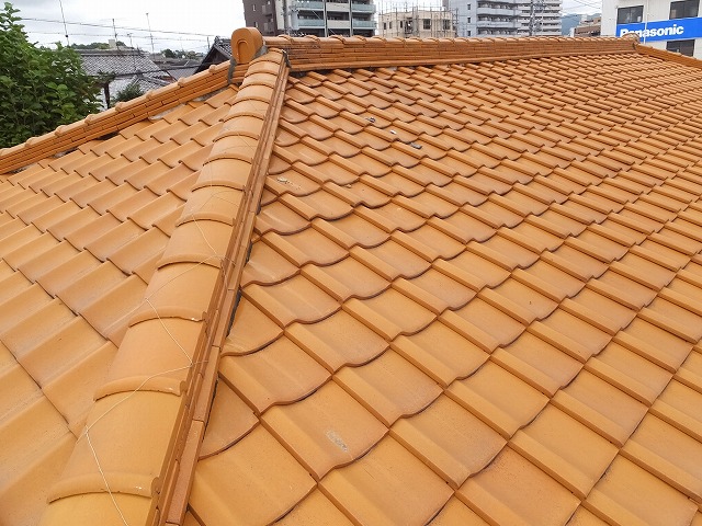 岐阜市の戸建住宅で瓦屋根の点検！漆喰や土葺きの劣化が見られました